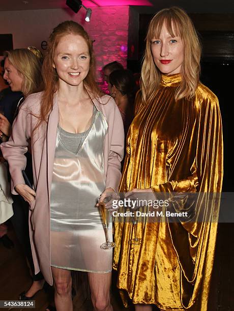 Lily Cole and Jade Parfitt attend the World Premiere after party of "Absolutely Fabulous: The Movie" at Liberty on June 29, 2016 in London, England.