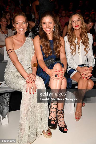 Victoria Swarovski , Alessandra Meyer-Woelden and guest attend the Guido Maria Kretschmer show during the Mercedes-Benz Fashion Week Berlin...