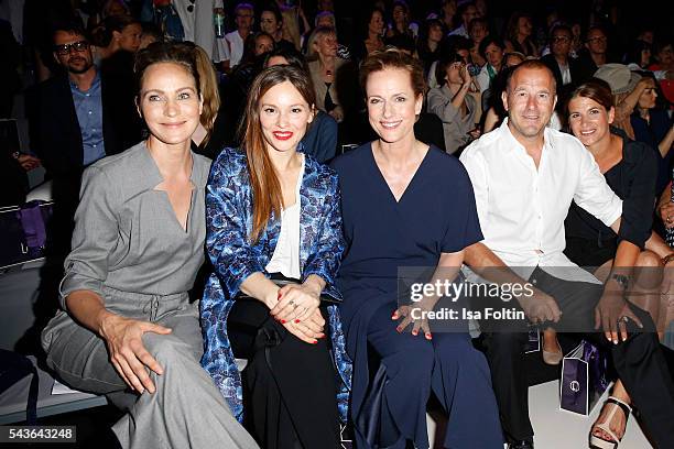 Jeanette Hain, Mina Tander, Claudia Michelsen, Heino Ferch and Marie-Jeanette Ferch attend the Laurel show during the Mercedes-Benz Fashion Week...