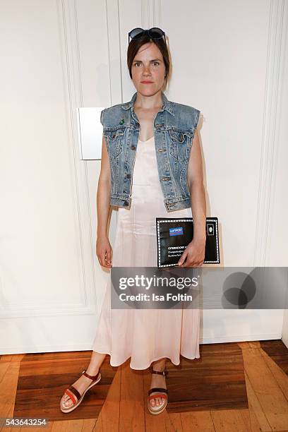 German actress Fritzi Haberlandt attends the Malaikaraiss defilee during the Der Berliner Mode Salon Spring/Summer 2017 at Kronprinzenpalais on June...