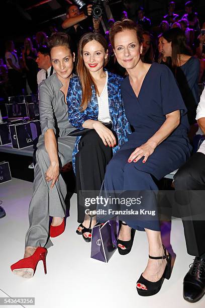 Jeanette Hain, Mina Tander and Claudia Michelsen attend the Laurel show during the Mercedes-Benz Fashion Week Berlin Spring/Summer 2017 at Erika Hess...