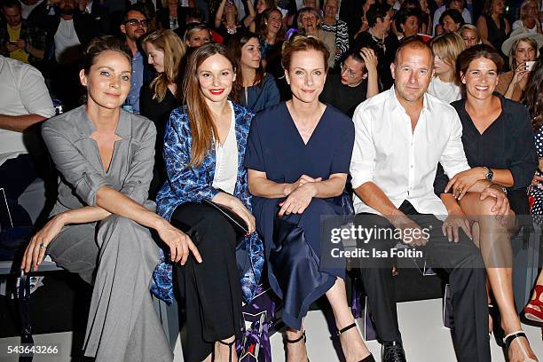 Jeanette Hain, Mina Tander, Claudia Michelsen, Heino Ferch and Marie-Jeanette Ferch attend the Laurel show during the Mercedes-Benz Fashion Week...