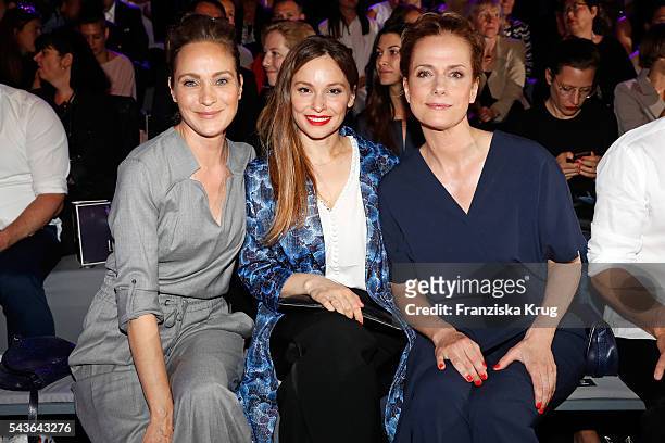 Jeanette Hain, Mina Tander and Claudia Michelsen attend the Laurel show during the Mercedes-Benz Fashion Week Berlin Spring/Summer 2017 at Erika Hess...