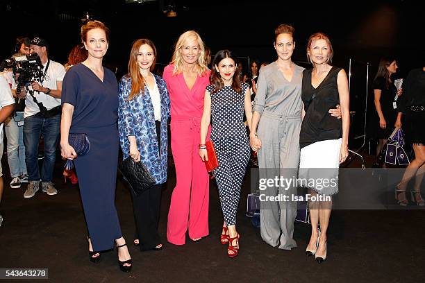 Claudia Michelsen, Mina Tander, Judith Milberg, Viktoria Lauterbach, Jeanette Hain and Ursula Karven attend the Laurel show during the Mercedes-Benz...