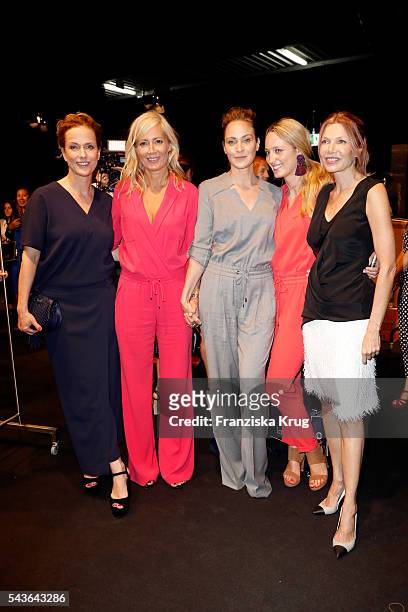 Claudia Michelsen, Judith Milberg, Jeanette Hain, Anna Lauerbach and Ursula Karven attend the Laurel show during the Mercedes-Benz Fashion Week...