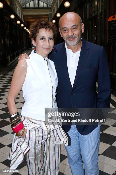 Caroline Loeb, wich is going to perform in "Francoise par Sagan" Theater play in October 2016, and Christian Louboutin attend the Private View of...