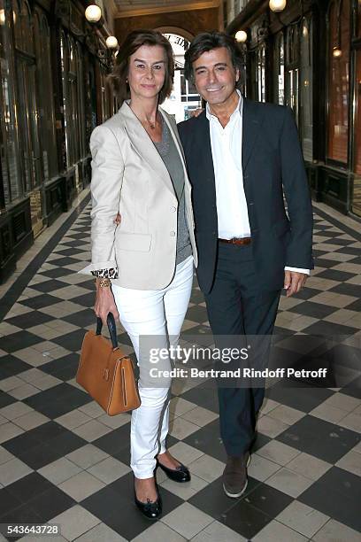 Rose de Ganay and Alexandre Zouari attend the Private View of "Francoise Sagan, Photographer" : Photo Exhibition at Galerie Pierre Passebon on June...