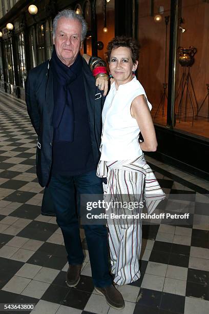 Jacques Grange and Caroline Loeb, who is going to perform in "Francoise par Sagan" Theater play in October 2016, attend the Private View of...