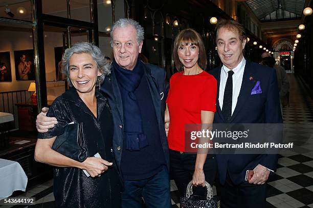 Elisabeth Quin, Jacques Grange, Mathilde Favier and Gilles Dufour attend the Private View of "Francoise Sagan, Photographer" : Photo Exhibition at...