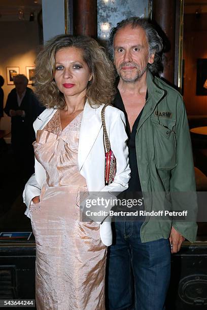 Eva Ionesco and her husband Simon Liberati attend the Private View of "Francoise Sagan, Photographer" : Photo Exhibition at Galerie Pierre Passebon...