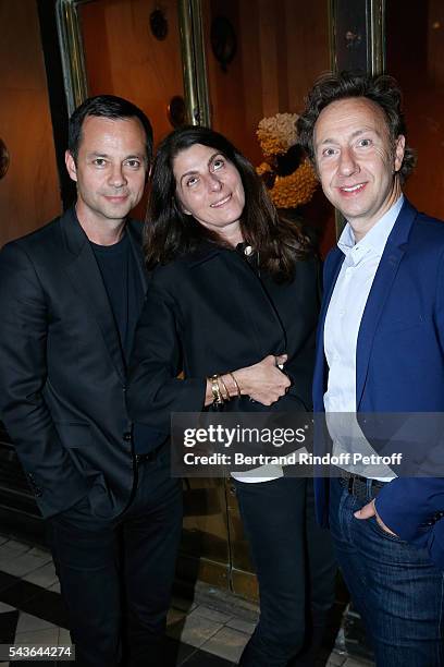 Head of Kering Americas at Kering, Laurent Claquin, Denise Vilgrain and Stephane Bern attend the Private View of "Francoise Sagan, Photographer" :...