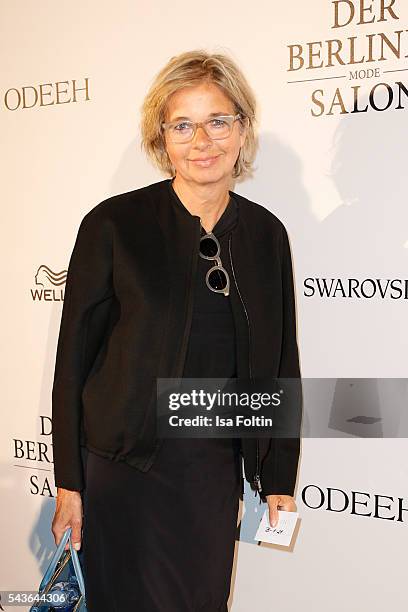 Inga Griese-Schwenkow attends the Odeeh defilee during the Der Berliner Mode Salon Spring/Summer 2017 at Berliner Schloss city palace on June 28,...