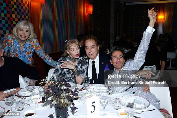 Amanda Lear, Arielle Dombasle, Gilles Dufour and Vincent Darre attend the Dinner following the Private View of "Francoise Sagan, Photographer" :...