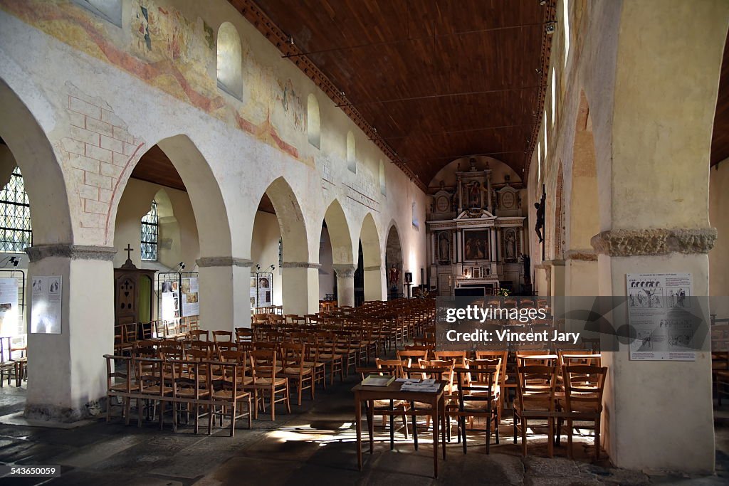 Inside of Mont Dol church France