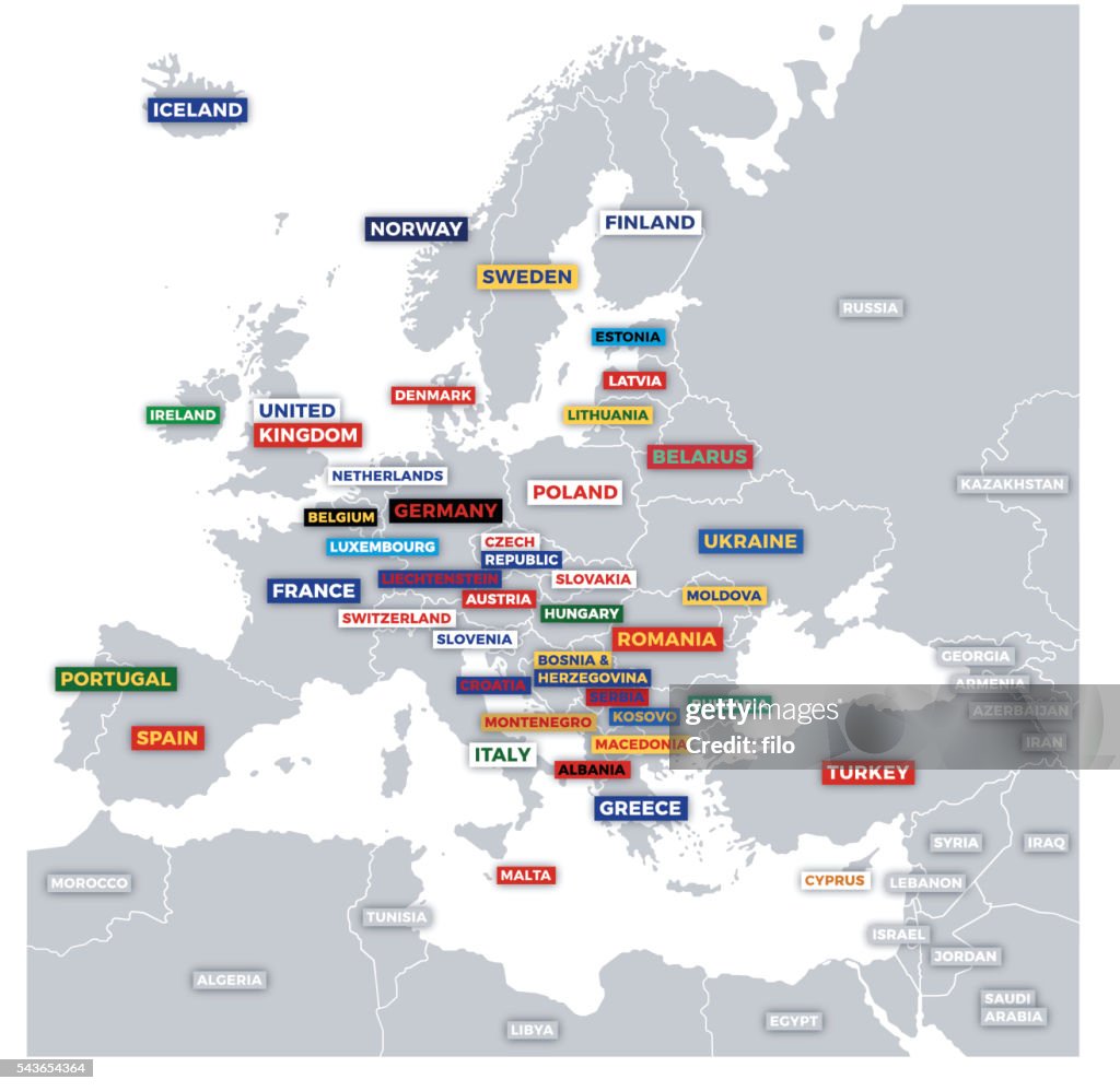Labeled European Map