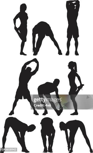 runner stretching - stretching stock illustrations