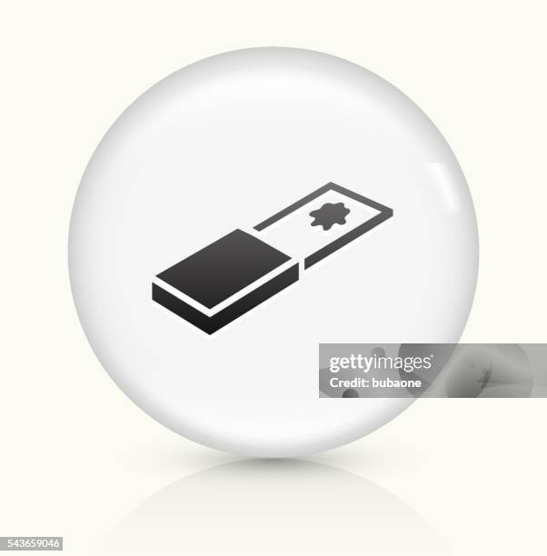 glass slide icon on white round vector button - microscope slide stock illustrations