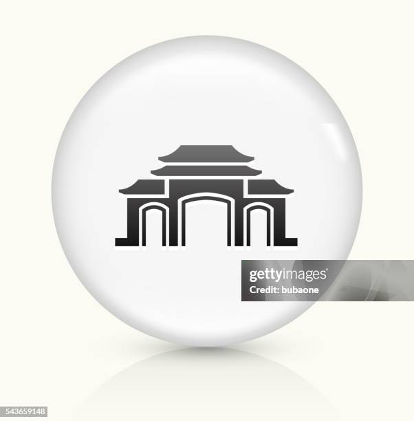 temple icon on white round vector button - prayer circle stock illustrations