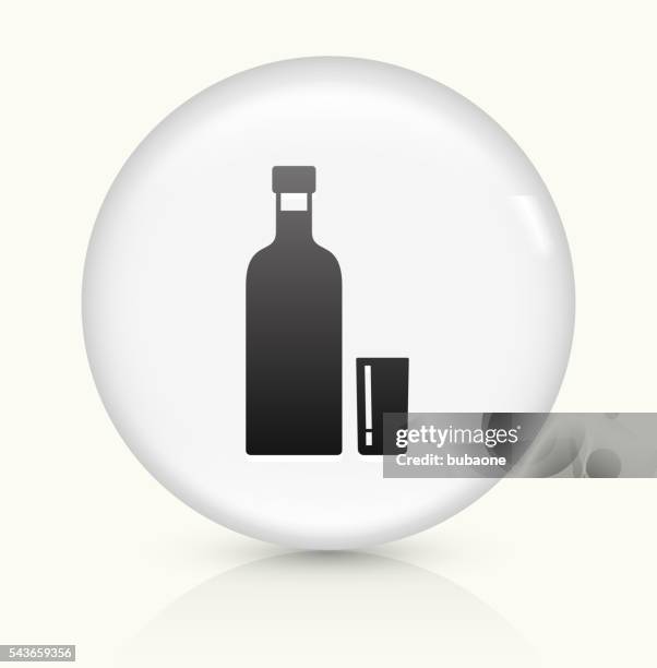 bottle icon on white round vector button - rum stock illustrations