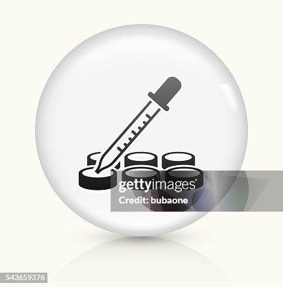 Science Dropper icon on white round vector button Science Dropper icon on white round vector button