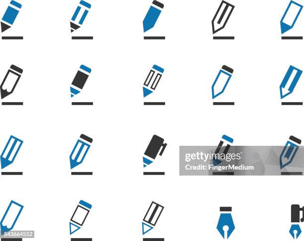 pencil icon set - editor stock illustrations