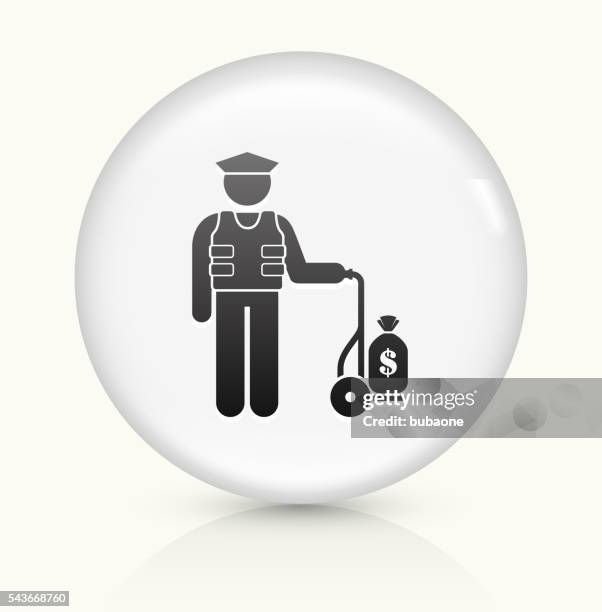armored guard icon on white round vector button - security guard white background stock illustrations