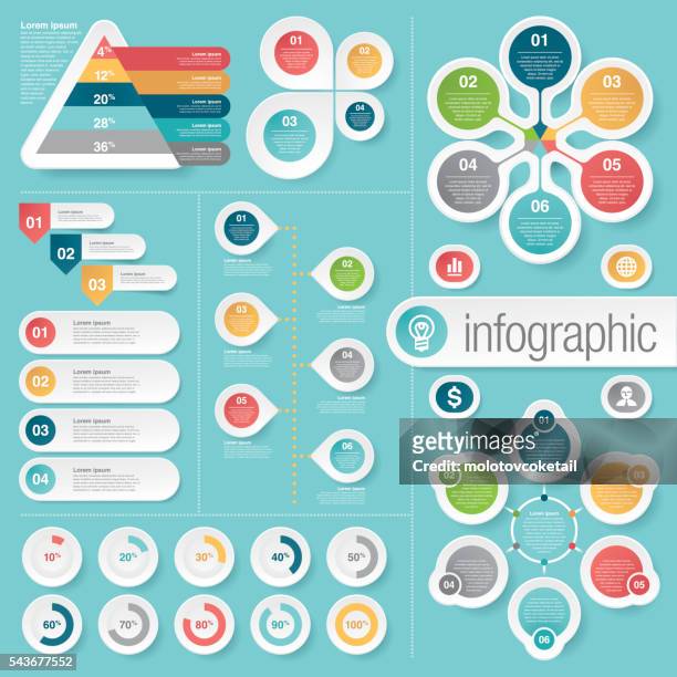 business infographic elements - editorial style stock illustrations