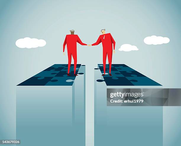 handshake - bridging the gap stock illustrations