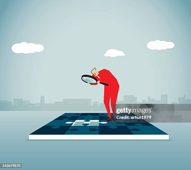 solution - business man staring stock illustrations