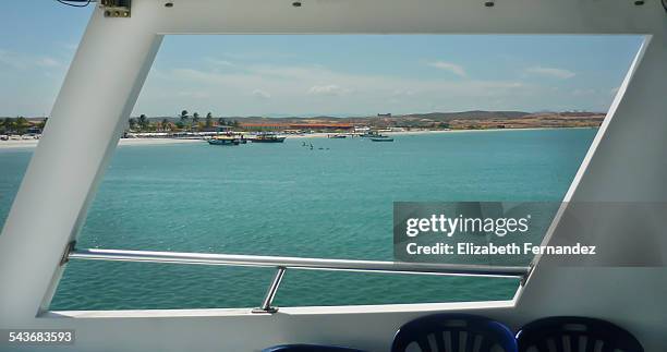 view through your window frame - window frame ship stockfoto's en -beelden