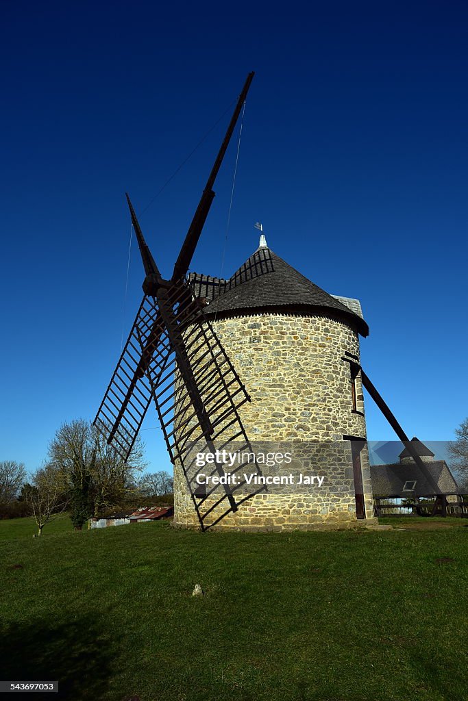 Windmill at Mont dol in Bretagne France