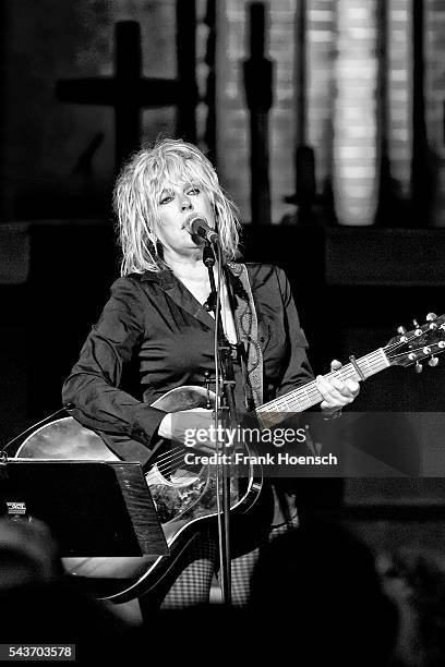 American Singer Lucinda Williams performs live during a concert at the Apostel-Paulus-Kirche on June 29, 2016 in Berlin, Germany.