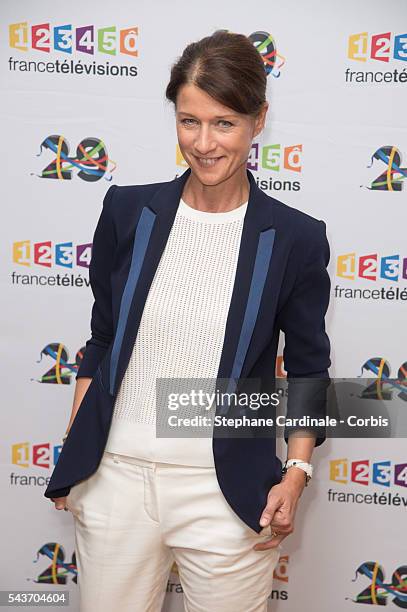 Journalist Carole Gaessler attends the France Television 2016/2017 Photocall on June 29, 2016 in Paris, France.
