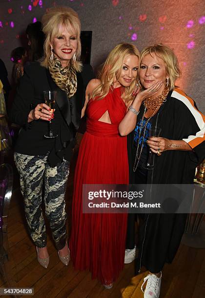 Joanna Lumley, Kylie Minogue and Jennifer Saunders attend the World Premiere after party of "Absolutely Fabulous: The Movie" at Liberty on June 29,...