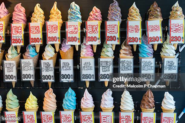japanese ice cream shop display - in store frozen food display mockup bildbanksfoton och bilder