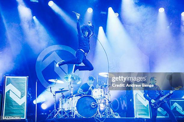 Cedric Bixler-Zavala of At The Drive-In performs on the Arena stage during Roskilde Festival 2016 on June 29, 2016 in Roskilde, Denmark.