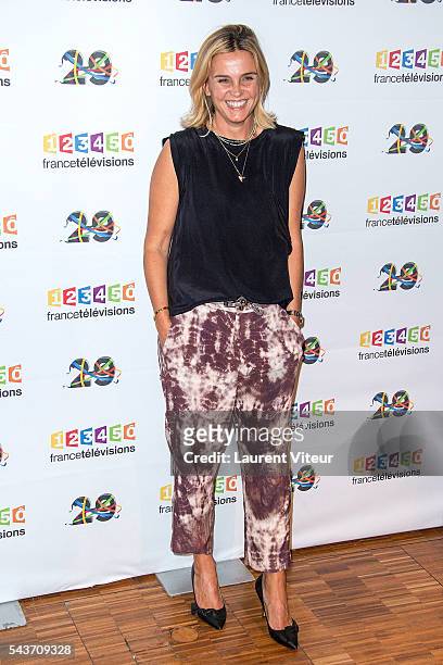 Marine Vignes attends the 'Rendez-vous du 29' Photocall at France Television on June 29, 2016 in Paris, France.