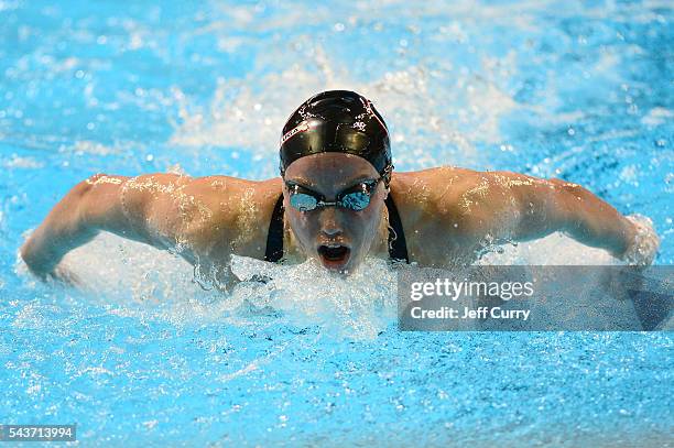 Hali Flickinger of the United States competes in a semi-final heat for the Women's 200 Meter Butterfly during Day Four of the 2016 U.S. Olympic Team...