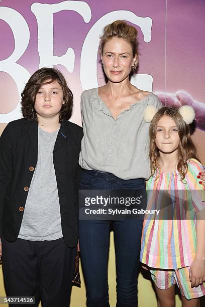 Bella Ruffalo, Sunrise Ruffalo and Odette Ruffalo attend a screening of "The BFG" hosted by Disney and The Cinema Society at Village East Cinema on...