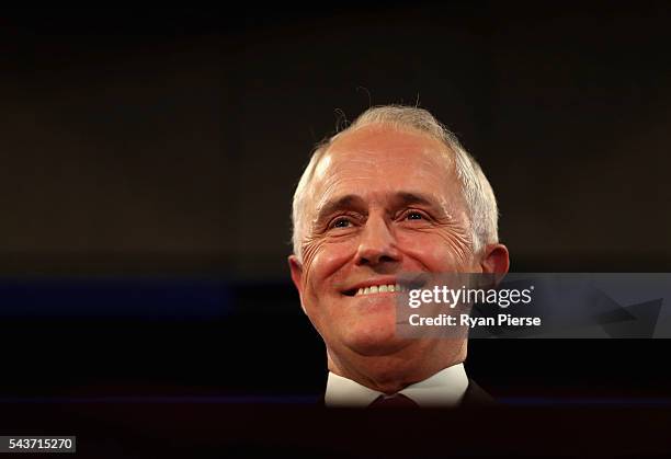 Prime Minister Malcolm Turnbull delivers his election address to the National Press Club on June 30, 2016 in Canberra, Australia. The Prime...