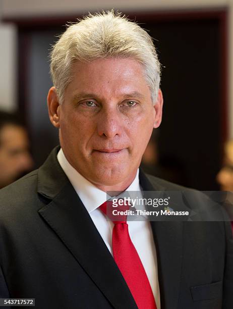 Brussels, Belgium, June 10, 2015. -- First Vice President of the Council of State of Cuba Miguel Díaz-Canel Bermúdez , is waiting prior to a...