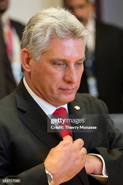 Brussels, Belgium, June 10, 2015. -- First Vice President of the Council of State of Cuba Miguel Díaz-Canel Bermúdez , is waiting prior to a...