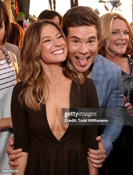 Actors Sugar Lyn Beard and Adam Devine attend the premiere of 20th Century Fox's "Mike and Dave Need Wedding Dates" at ArcLight Cinemas Cinerama Dome...