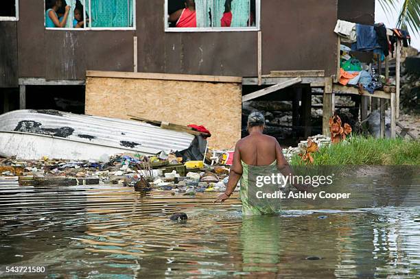 Funafuti Atoll is at the front line against global warming. 15 feet above sea level at the highest point, rising levels are putting the population of...