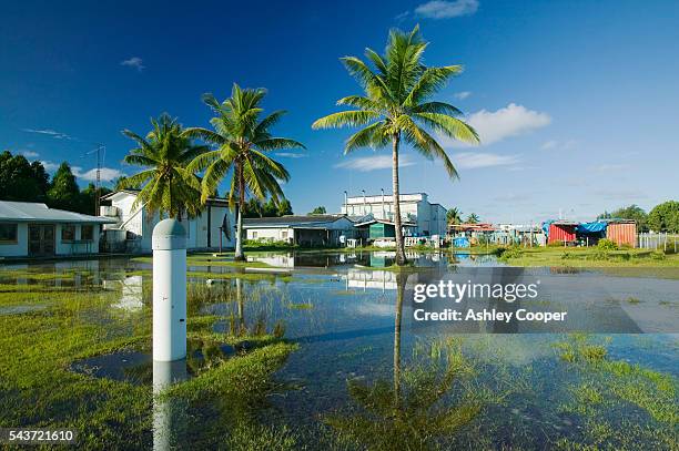 Funafuti Atoll is at the front line against global warming. 15 feet above sea level at the highest point, rising levels are putting the population of...