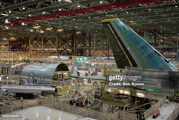 Aircraft Being Built in Boeing Aircraft Assembly Plant