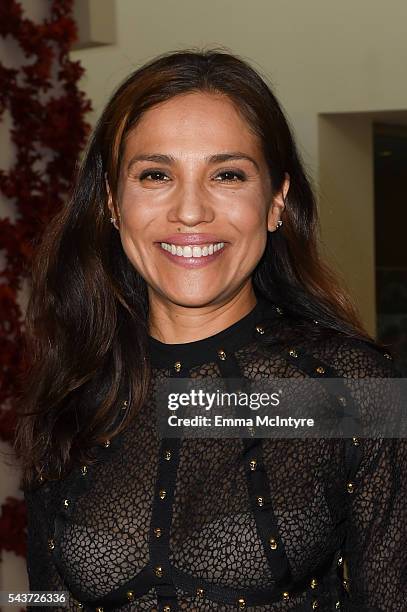 Actress Tonantzin Carmelo arrives at PaleyLive LA: An Evening With '12 Monkeys' at The Paley Center for Media on June 29, 2016 in Beverly Hills,...