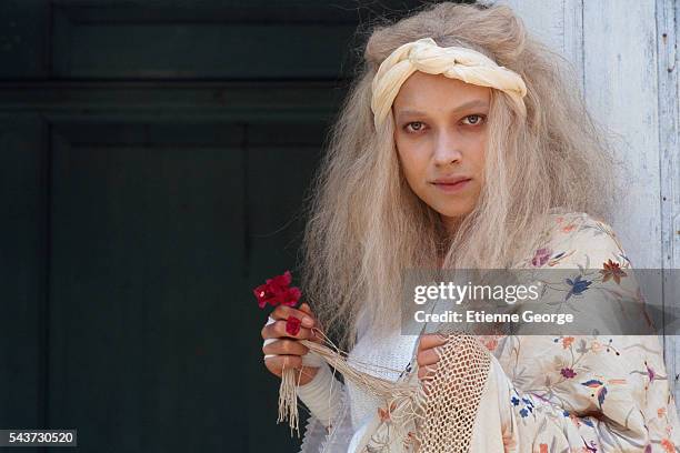 Actress Carmen Chaplin on the set of La Nuit sacree, directed by Nicolas Klotz and based on the Tahar Ben Jelloun novel by the same title.