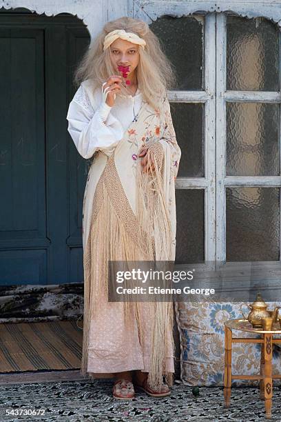 Actress Carmen Chaplin on the set of La Nuit sacree, directed by Nicolas Klotz and based on the Tahar Ben Jelloun novel by the same title.