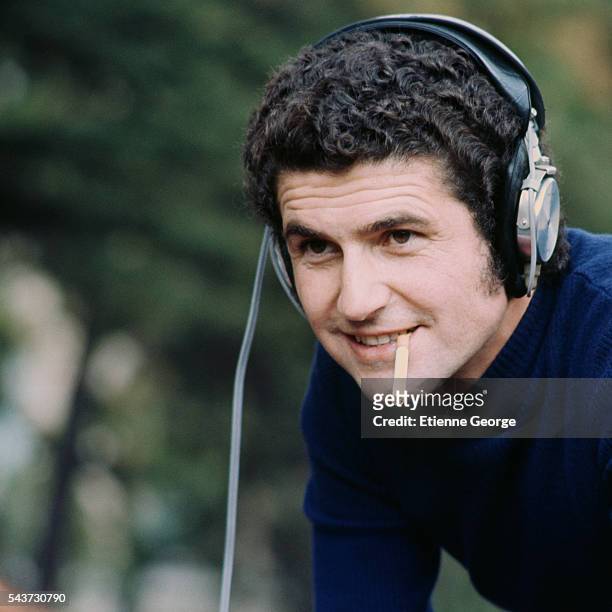 French Director Claude Lelouch on the set of his film Le Voyou, .